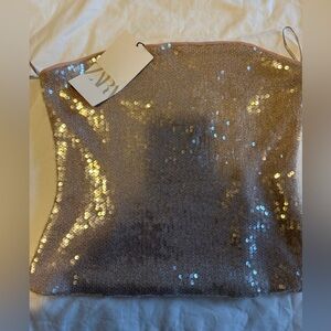 Zara Gold Sequin Clutch